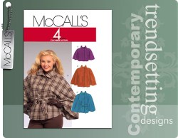 5764 McCalls UNLINED LOOSE CAPELETS 2 LENGTHS, BELT EZ PATTERN 8-16 Uncut